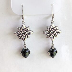 Star knotwork, star diopside earrings