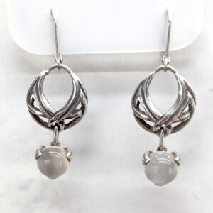 Crescent moon knotwork, moonstone earrings