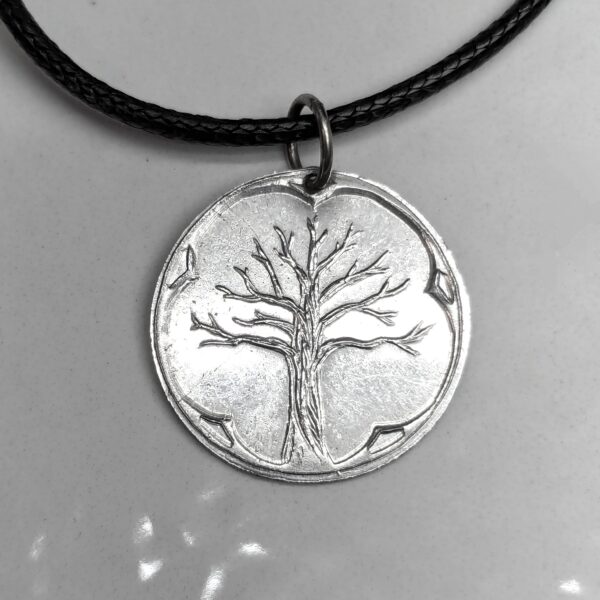 Pear tree coin pendant