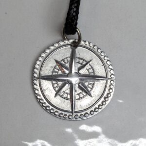 Compass rose coin pendant