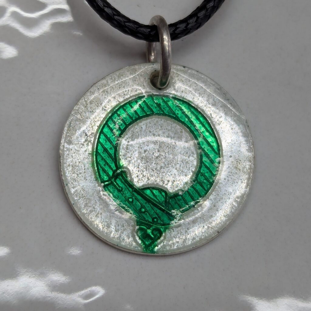 Apprentice token, glass enameled, .999 Silver, Coin Pendant.