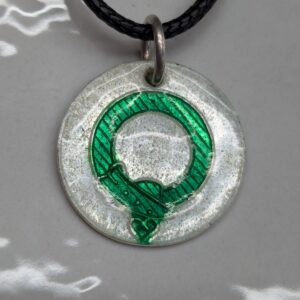 Apprentice token, glass enameled, .999 Silver, Coin Pendant.