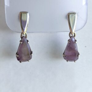 Amethyst shield earrings