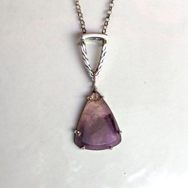 Amethyst shield pendant