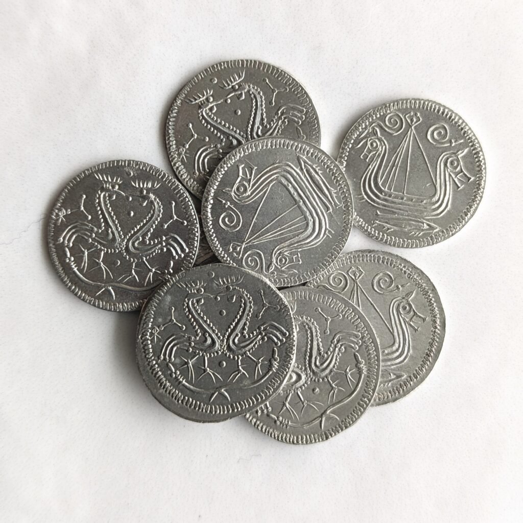 Hedeby ship & roosters coins (set of 10)