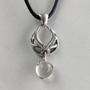 Crescent moon knotwork, moonstone pendant